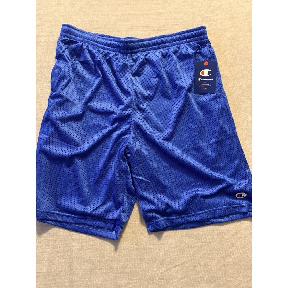 Champion‎ Mesh Shorts Mens XL Blue Athletic Gym Basketball Drawstring NEW